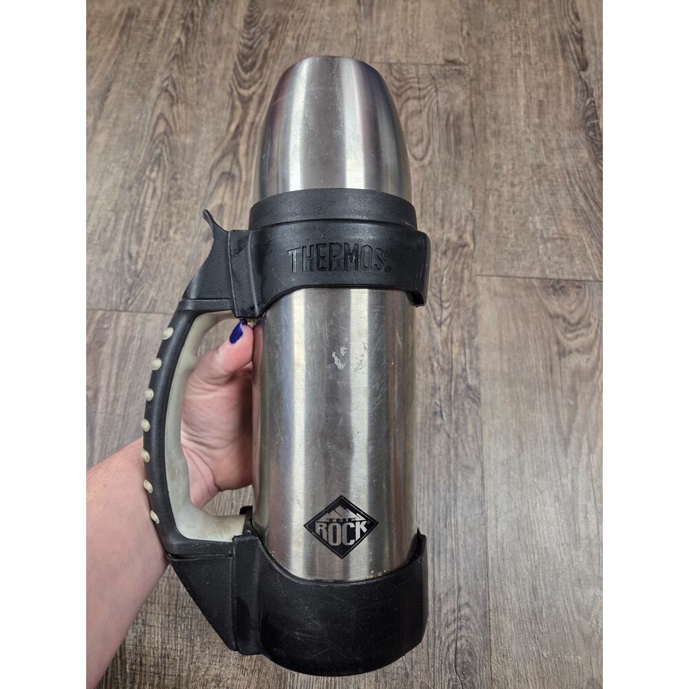 Thermos The Rock Work Series Hot Cold Beverage Bottle 32 Oz Stainless Black Work - Picture 3 of 8